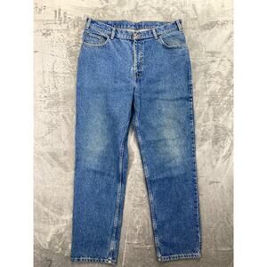Vintage Savane Men's Straight Jeans 38x32‎ Blue Denim